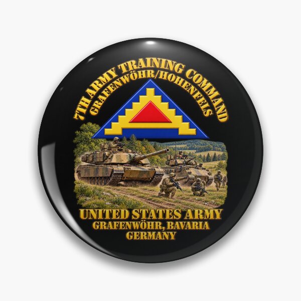 Item preview, 7th Army Training Command - GE  w Training Scene - 3D - Transparent designed and sold by Military Insignia Products.