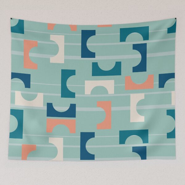 Item preview, Geometric Retro - Half squares and circles designed and sold by jehb.creative.