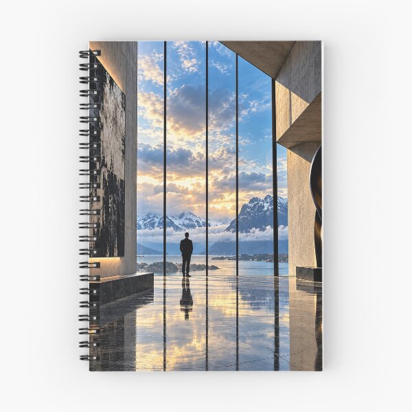 Item preview, Architectural Serenity – Mountain Sunset in a Contemporary Interior designed and sold by Sed94.