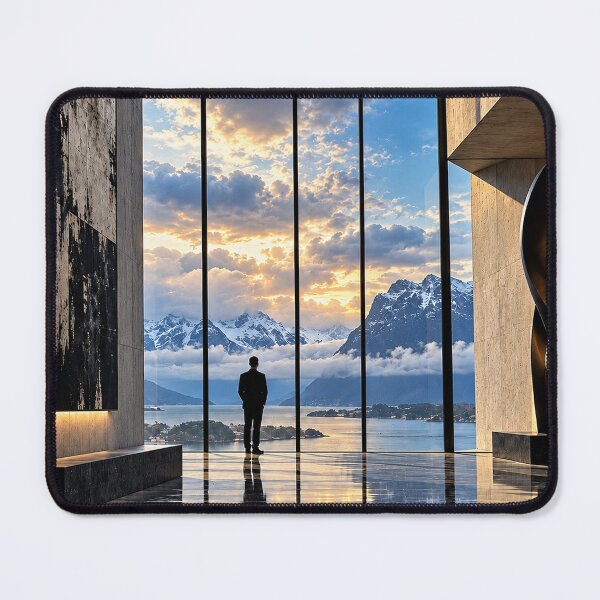 Item preview, Architectural Serenity – Mountain Sunset in a Contemporary Interior designed and sold by Sed94.