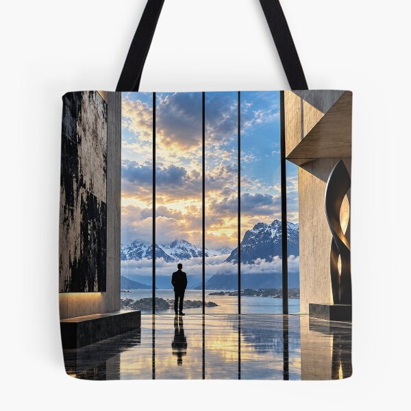 Item preview, Architectural Serenity – Mountain Sunset in a Contemporary Interior designed and sold by Sed94.