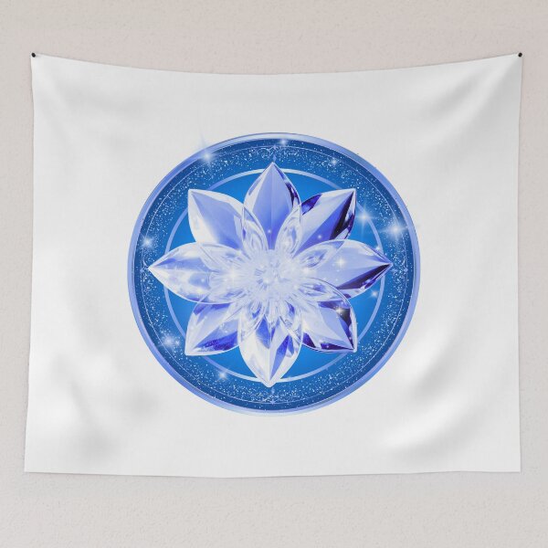 Item preview, 3D Royal Sapphire Blue Crystal Lotus & Platinum Frame designed and sold by MinimalAurashop.