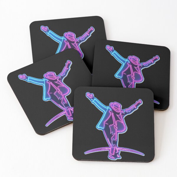Item preview, Michael Jackson Neon Moonwalk Procreate Illustration designed and sold by ExploreAura Studio.