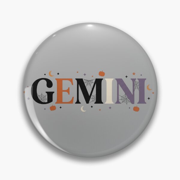Item preview, Gemini Halloween Zodiac Sign Spooky Moon Pumpkin Retro Fall Art designed and sold by BreezifyDesignStudio.