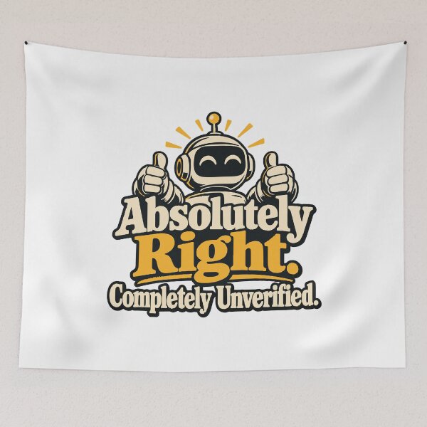 Item preview, Absolutely Right, Completely Unverified AI Humor designed and sold by ThreadQuirk.