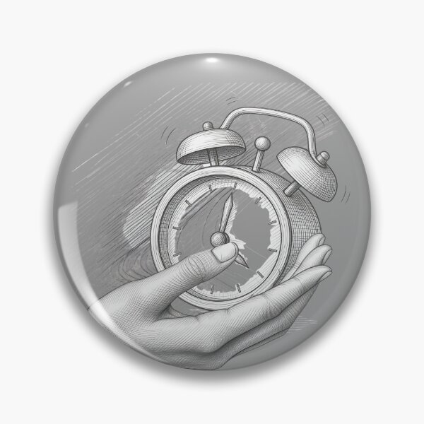 Item preview, Vintage Hand Holding Alarm Clock Sketch Art Design designed and sold by tinkeybabes.