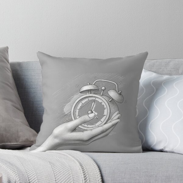 Item preview, Vintage Hand Holding Alarm Clock Sketch Art Design designed and sold by tinkeybabes.