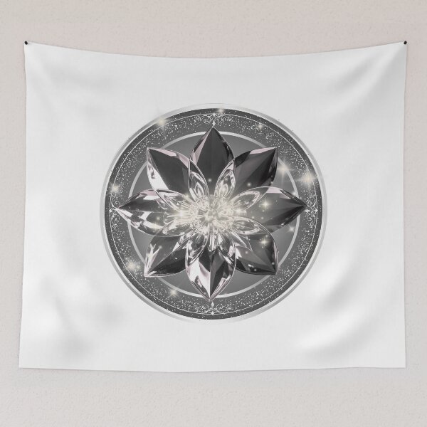 Item preview, 3D Smoky Black Crystal Lotus & Platinum Silver Frame designed and sold by MinimalAurashop.