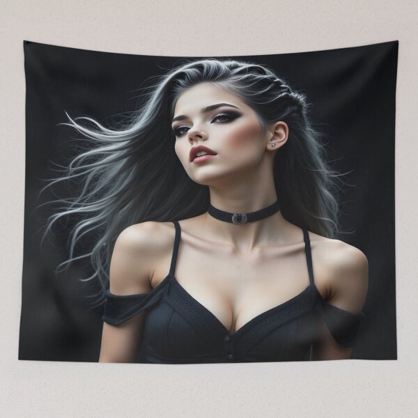 Item preview, Freya on the Mountain | Pretty Girl Portrait designed and sold by KasaHunterHarem.