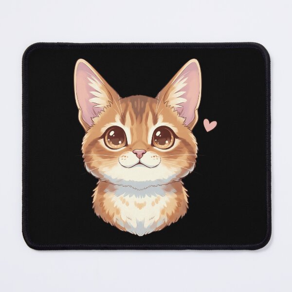 Item preview, Kawaii Abyssinian Kitten - Cute Big Eyed Ruddy Cat Face Art designed and sold by Lucid Dream Pixel.