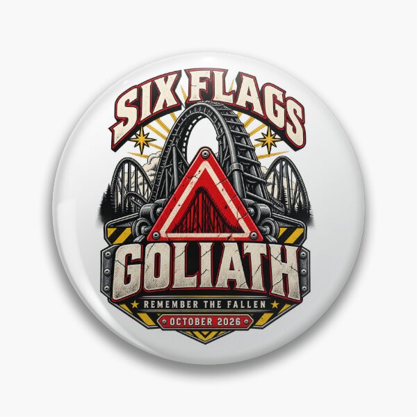 Artikelvorschau, Warnung zur Achterbahn Goliath im Six Flags-Stadion – Gedenken Sie der Gefallenen entworfen und verkauft von Atlant11.