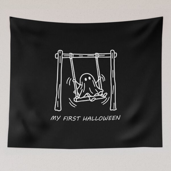 Item preview, My First Halloween - Cute Ghost on a Swing designed and sold by SaSe-Design.