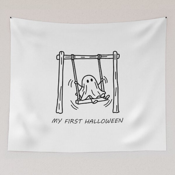 Item preview, My First Halloween - Cute Ghost on a Swing designed and sold by SaSe-Design.