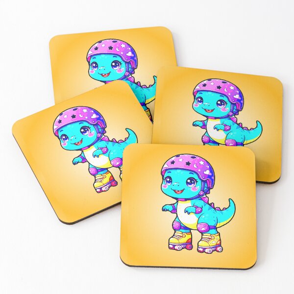 Item preview, Dinosaur Roller Skates Purple Kawaii Helmet Stars Cute Kids Roller designed and sold by AstronautMerch.