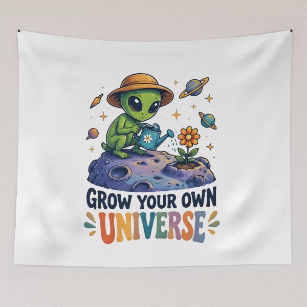 Item preview, Grow Your Own Universe Cute Alien Watering Space Flower designed and sold by Pyt27.