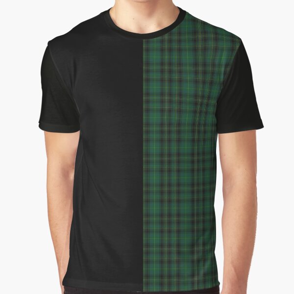 Tartan punk green and black Graphic T-Shirt