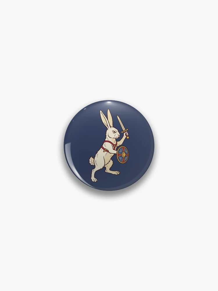 Thumbnail 1 of 3, Pin, Medieval Rabbit Knight With Sword designed and sold by Rariks.