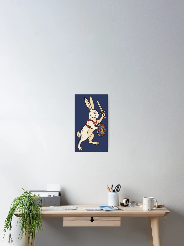 Thumbnail 2 of 3, Poster, Medieval Rabbit Knight With Sword designed and sold by Rariks.
