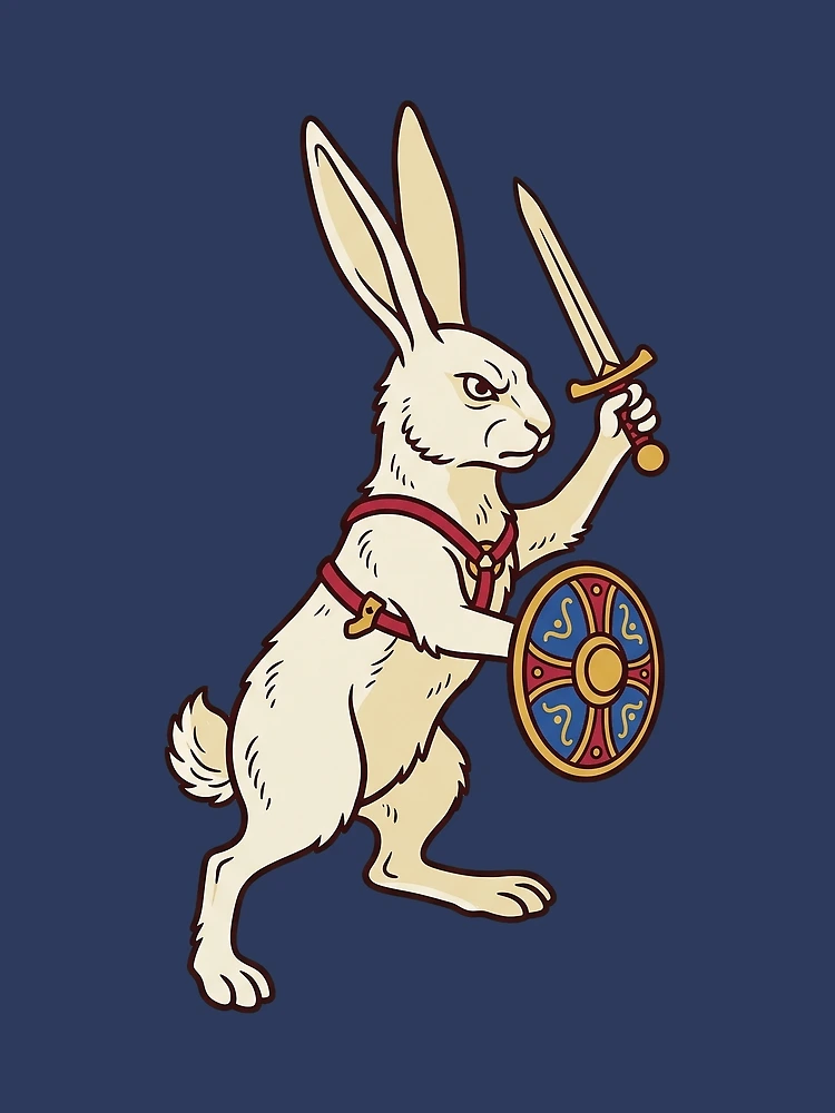 Thumbnail 3 of 3, Scarf, Medieval Rabbit Knight With Sword designed and sold by Rariks.