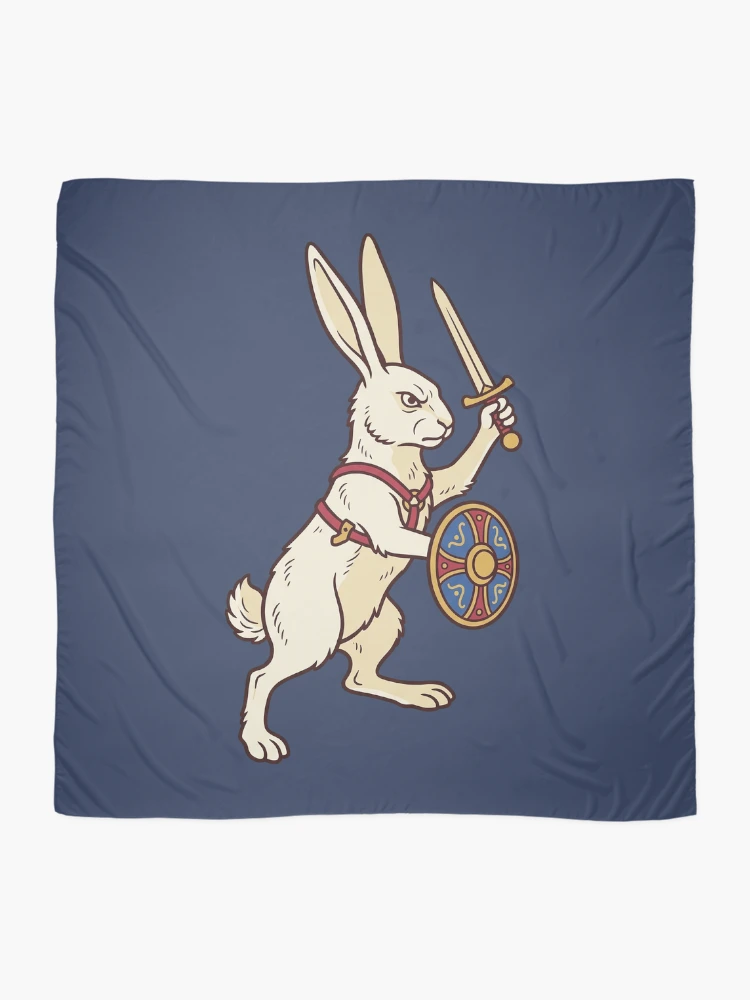 Thumbnail 2 of 3, Scarf, Medieval Rabbit Knight With Sword designed and sold by Rariks.