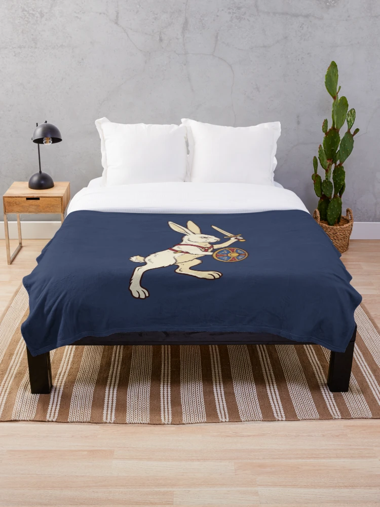 Thumbnail 1 of 6, Throw Blanket, Medieval Rabbit Knight With Sword designed and sold by Rariks.