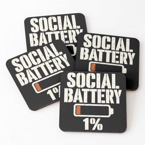 Item preview, Social Battery 1% Low Battery Funny Introvert Humor designed and sold by Kladhadredo.