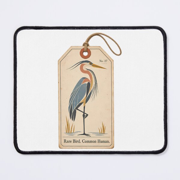 Item preview, Rare Bird Common Human Vintage Heron Tag designed and sold by bwanaboards.