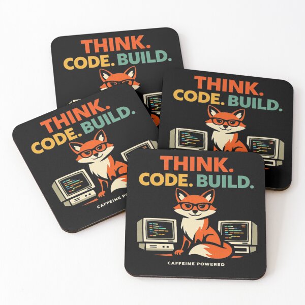 Item preview, Think Code Build - Coder Fox Programmer & Developer Art designed and sold by Dogandesighn.