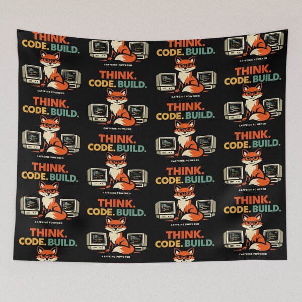 Item preview, Think Code Build - Coder Fox Programmer & Developer Art designed and sold by Dogandesighn.