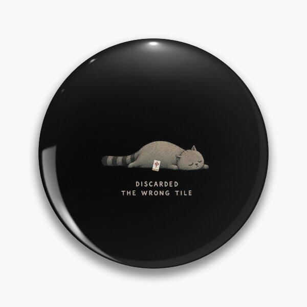 Item preview, Sad Raccoon Cat Playing Mahjong Discard Mistake designed and sold by MotivaChic.