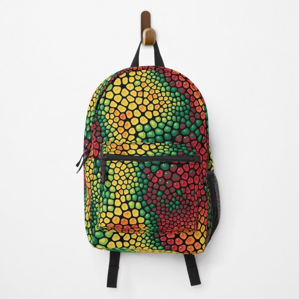 Item preview, Harvest Lantern Chameleon - Red Gold Green Pebble Mosaic Pattern designed and sold by Shiri Mor Arts.