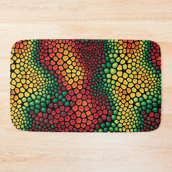 Item preview, Harvest Lantern Chameleon - Red Gold Green Pebble Mosaic Pattern designed and sold by Shiri Mor Arts.