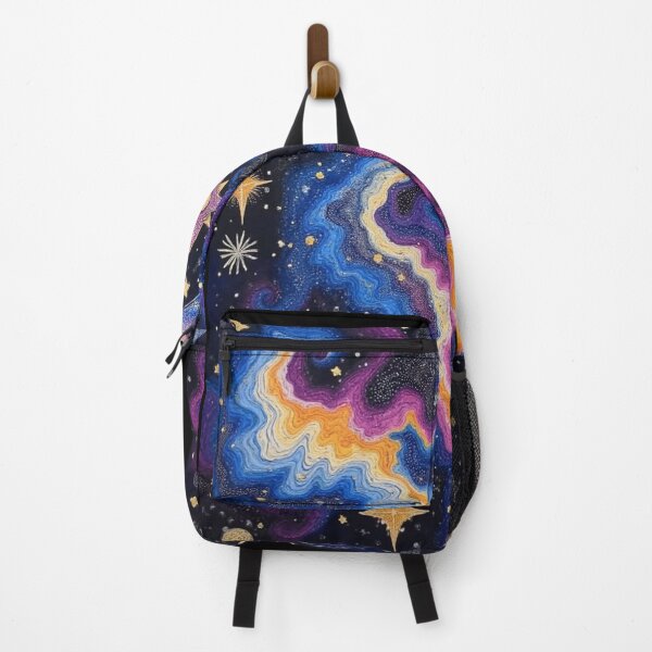 Item preview, Colorful Stars Night Sky - Blue Orange Galaxy Swirl Art designed and sold by WavyCurve.