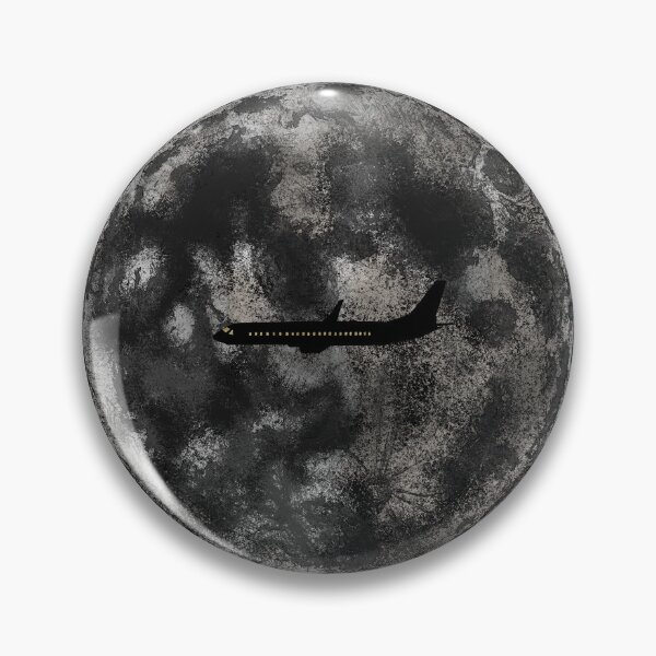 Item preview, Airplane Crossing the Detailed Full Moon Night Flight Art designed and sold by Urban Muse And Sultry Hues.
