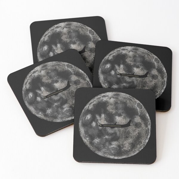 Item preview, Airplane Crossing the Detailed Full Moon Night Flight Art designed and sold by Urban Muse And Sultry Hues.