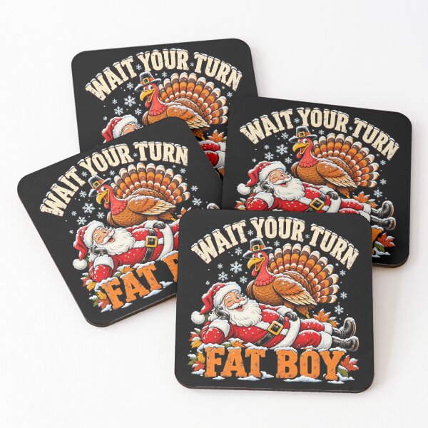 Item preview, Wait Your Turn Fat Boy Funny Santa Turkey Thanksgiving Christmas designed and sold by Kladhadredo.