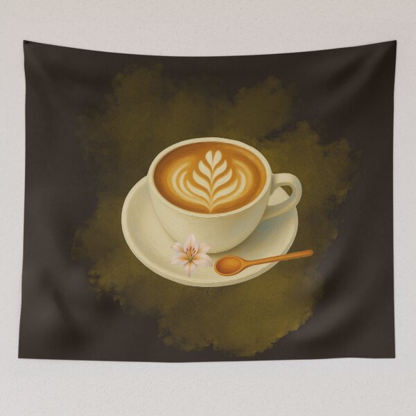 Item preview, Watercolor Coffee Cup Latte Art Design designed and sold by tinkeybabes.