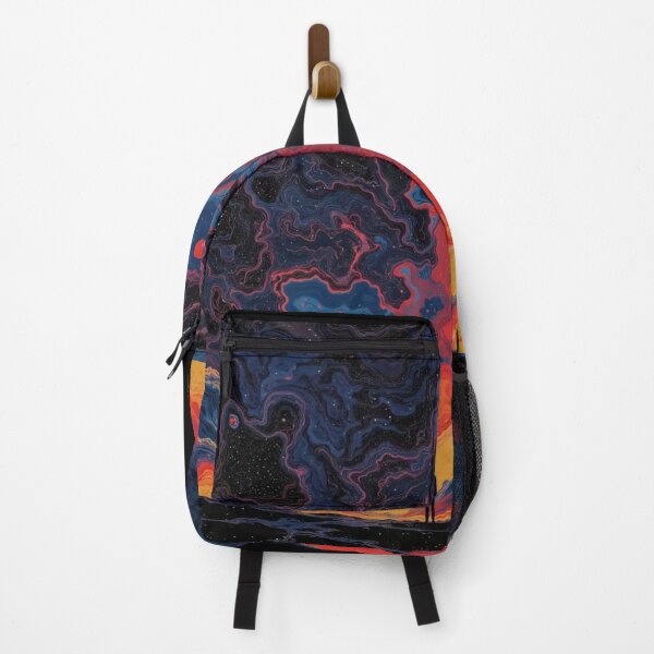 Item preview, Man Looking At Colorful Sky - Red Blue Sunset Art designed and sold by WavyCurve.