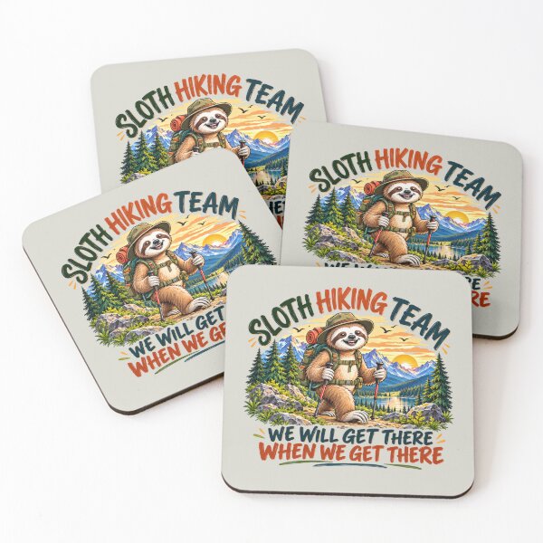 Item preview, Sloth Hiking Team with Raccoon  designed and sold by MalwasBasket.