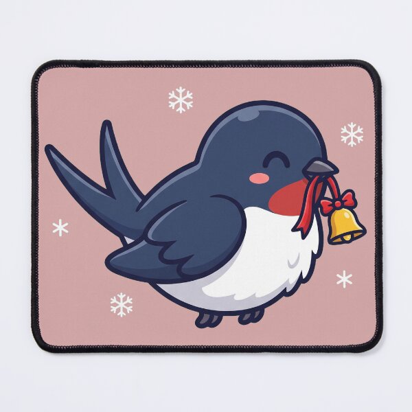 Item preview, Cute Christmas Swallow with Golden Bell designed and sold by Rariks.