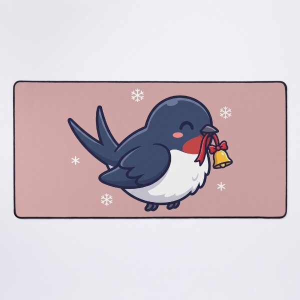 Item preview, Cute Christmas Swallow with Golden Bell designed and sold by Rariks.