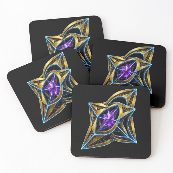 Item preview, Neon Cyber Baroque Talisman - Prismatic Purple Crystal Gold Art designed and sold by Breezes-of-Ida.