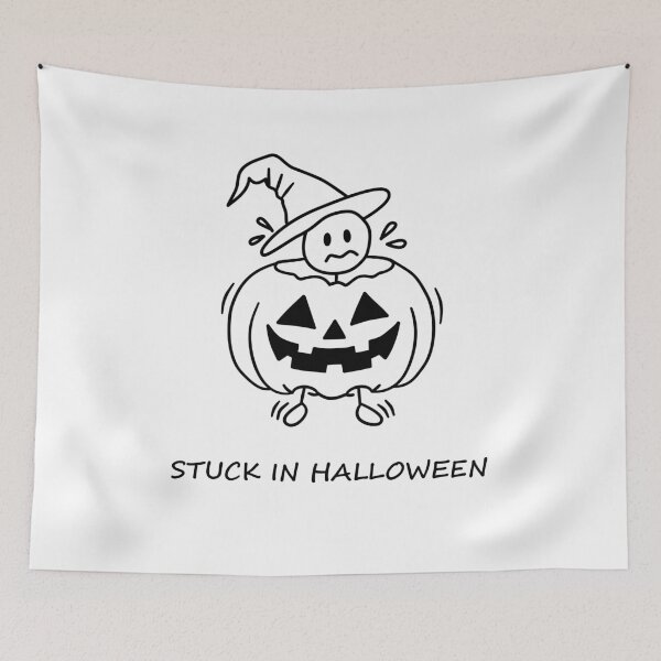 Item preview, Stuck in Halloween - Funny Halloween figure with witch hat designed and sold by SaSe-Design.