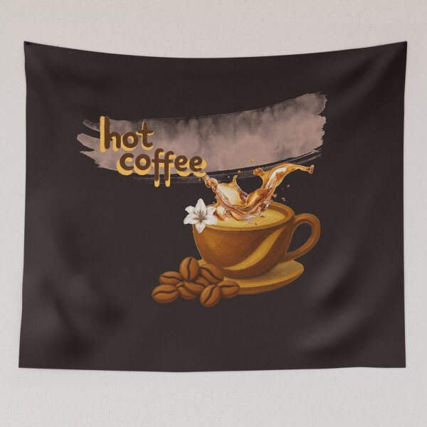 Item preview, Hot Coffee Cup Splash Watercolor Art Design designed and sold by tinkeybabes.