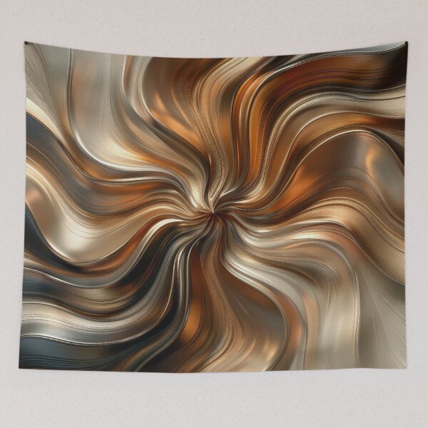 Item preview, Radiant Gold and Bronze Metallic Swirl Digital Art designed and sold by MargaretWiktor.