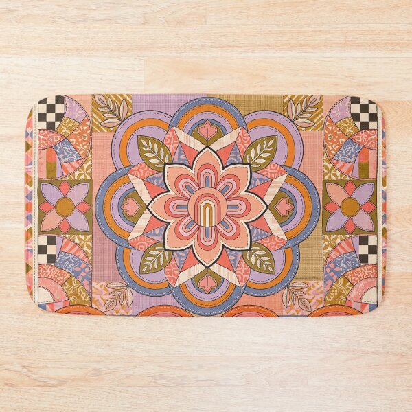 Item preview, Colorful Geometric Bloom Quilt Design designed and sold by ASTRAL ART LAB.