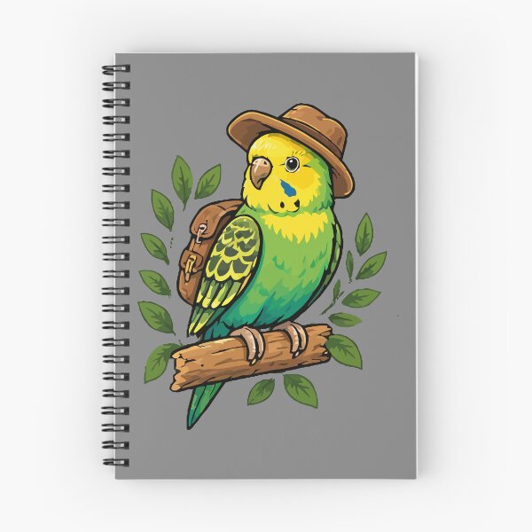 Item preview, Cute Green Budgie in Straw Sun Hat, Whimsical Cottagecore Parakeet designed and sold by TimerX.