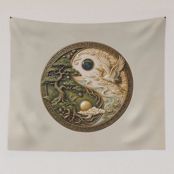 Item preview, Zen Yin Yang Crane Bonsai Mandala Art designed and sold by asudesign.