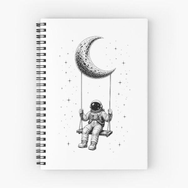 Item preview, Astronaut Swinging On Crescent Moon Space Dreamer Funny Art designed and sold by Artycom.