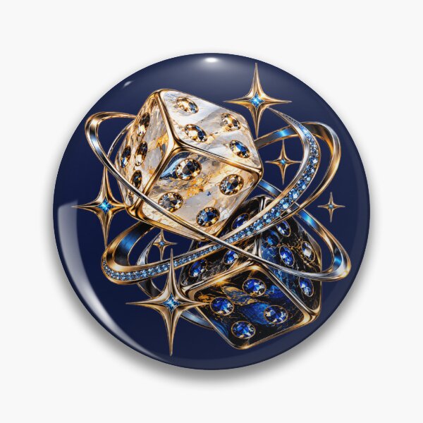 Item preview, Luxury Cosmic Dice – Marble and Sapphire Lucky Bones Art designed and sold by chicworld2026.